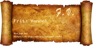 Fritz Vencel névjegykártya